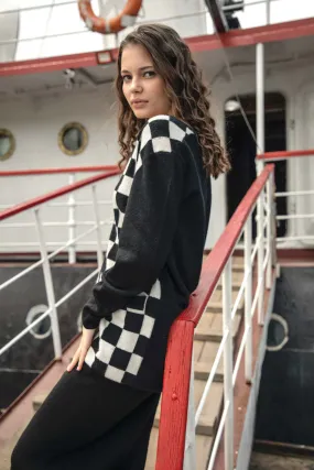 Checkered Cashmere Sweater