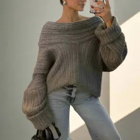 Ciela Off Shoulder Ribbed Sweater