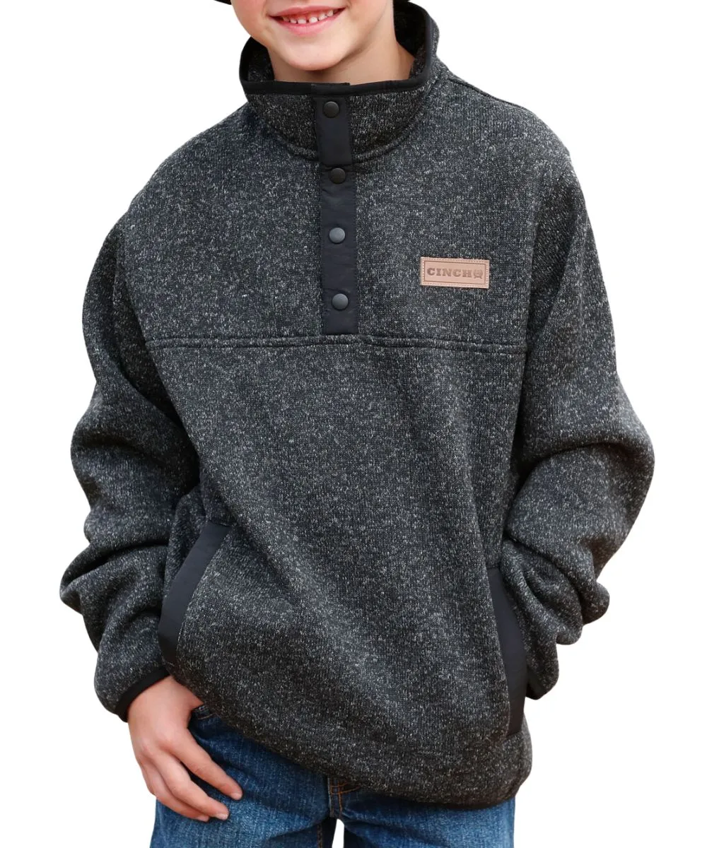 Cinch Youth Boy's Charcoal Fleece Pullover