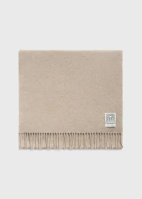 Classic wool scarf light beige mélange