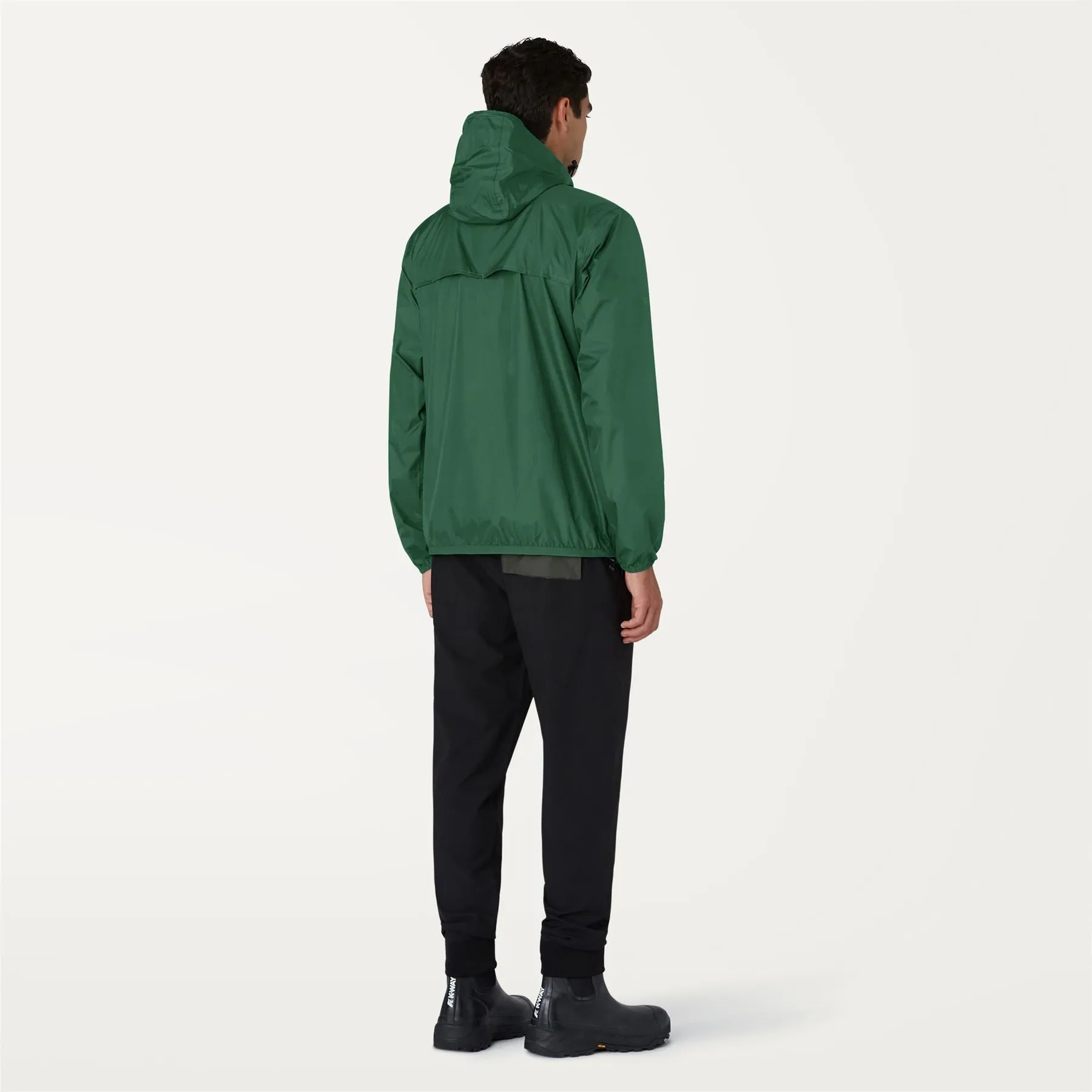 Claude - Unisex Packable Full Zip Waterproof  Rain Jacket in Green Dark