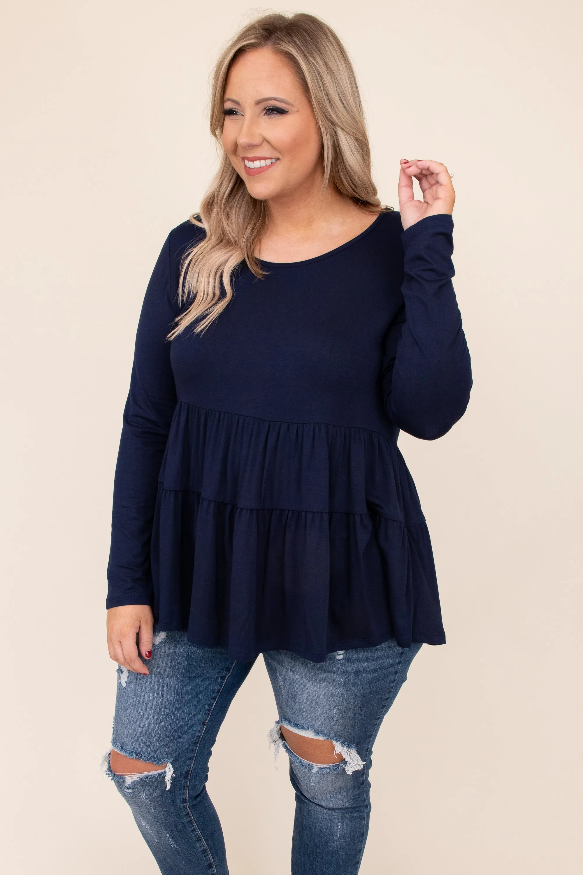 Closer To Me Top, Navy