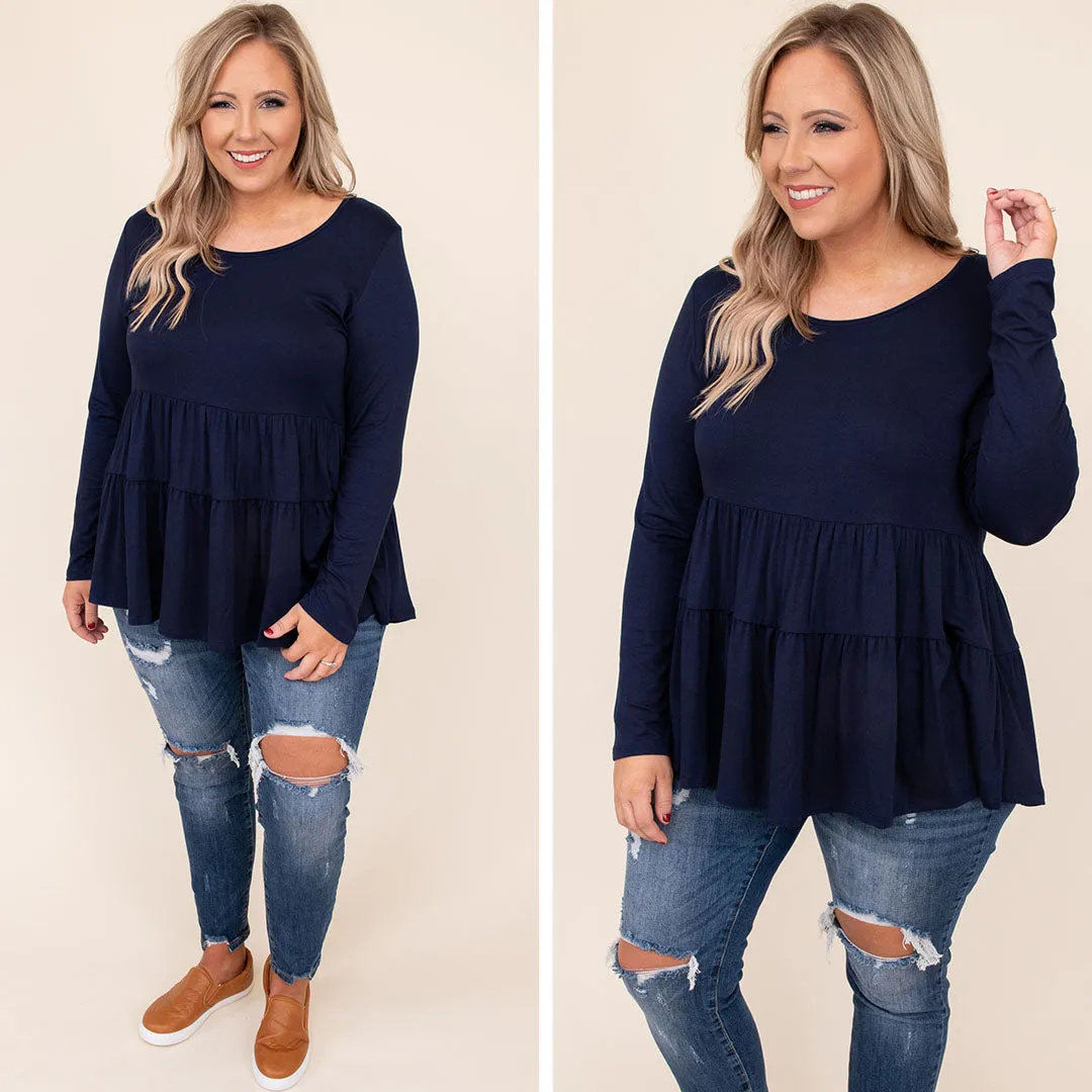 Closer To Me Top, Navy