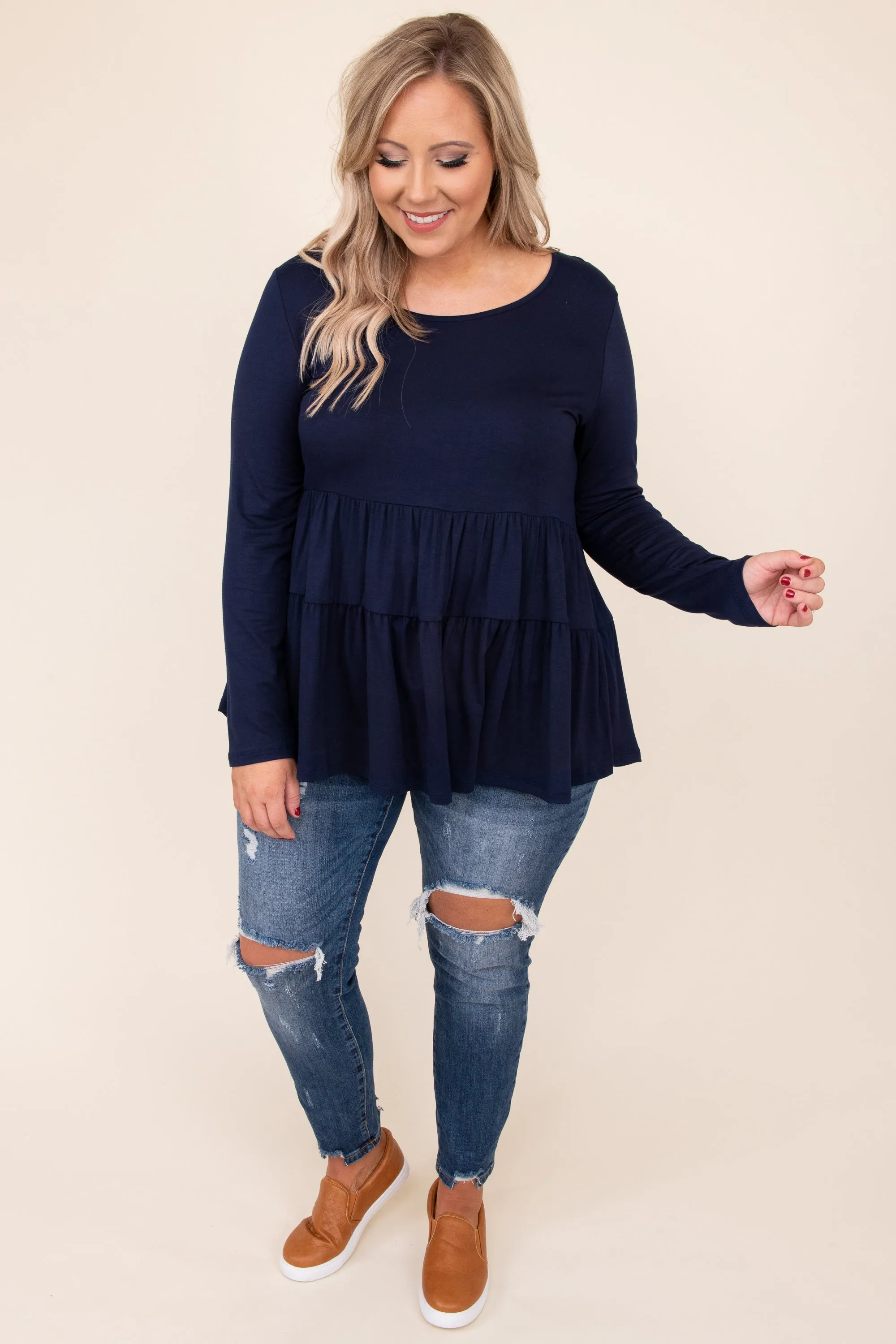 Closer To Me Top, Navy