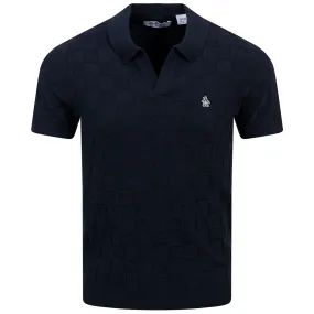 Cotton Jacquard Sweater Polo Dark Sapphire - SS24