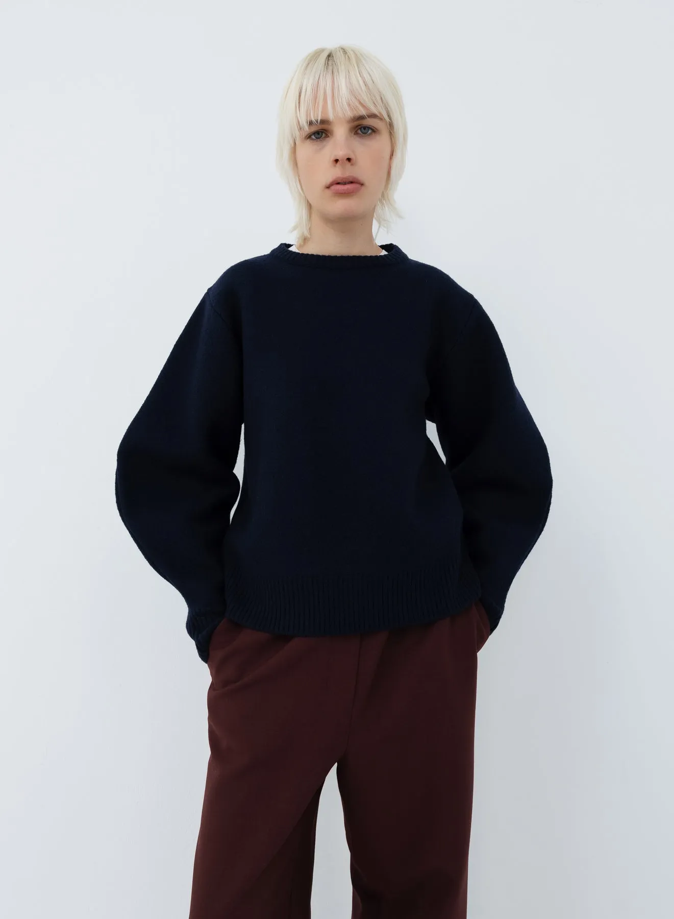 Crew sweater boiled wool | navy