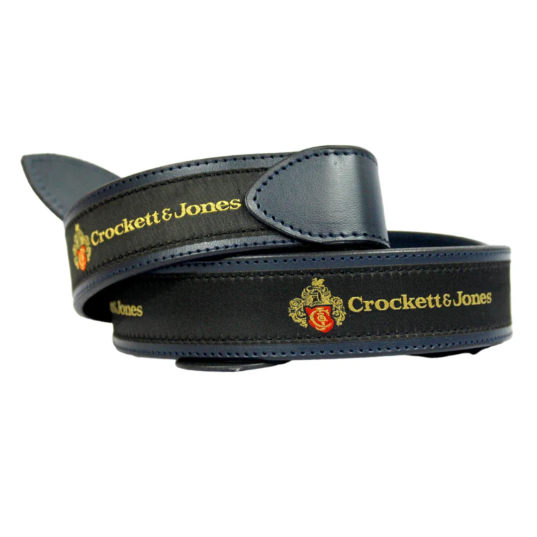 Crockett & Jones Navy Leather Belt