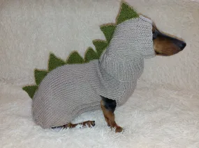 Dachshund Halloween Dinosaur Outfit Costume Sweater and Hat