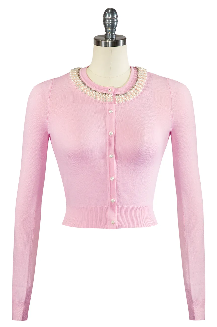 D'Amour High Society Cardigan (Pale Pink)