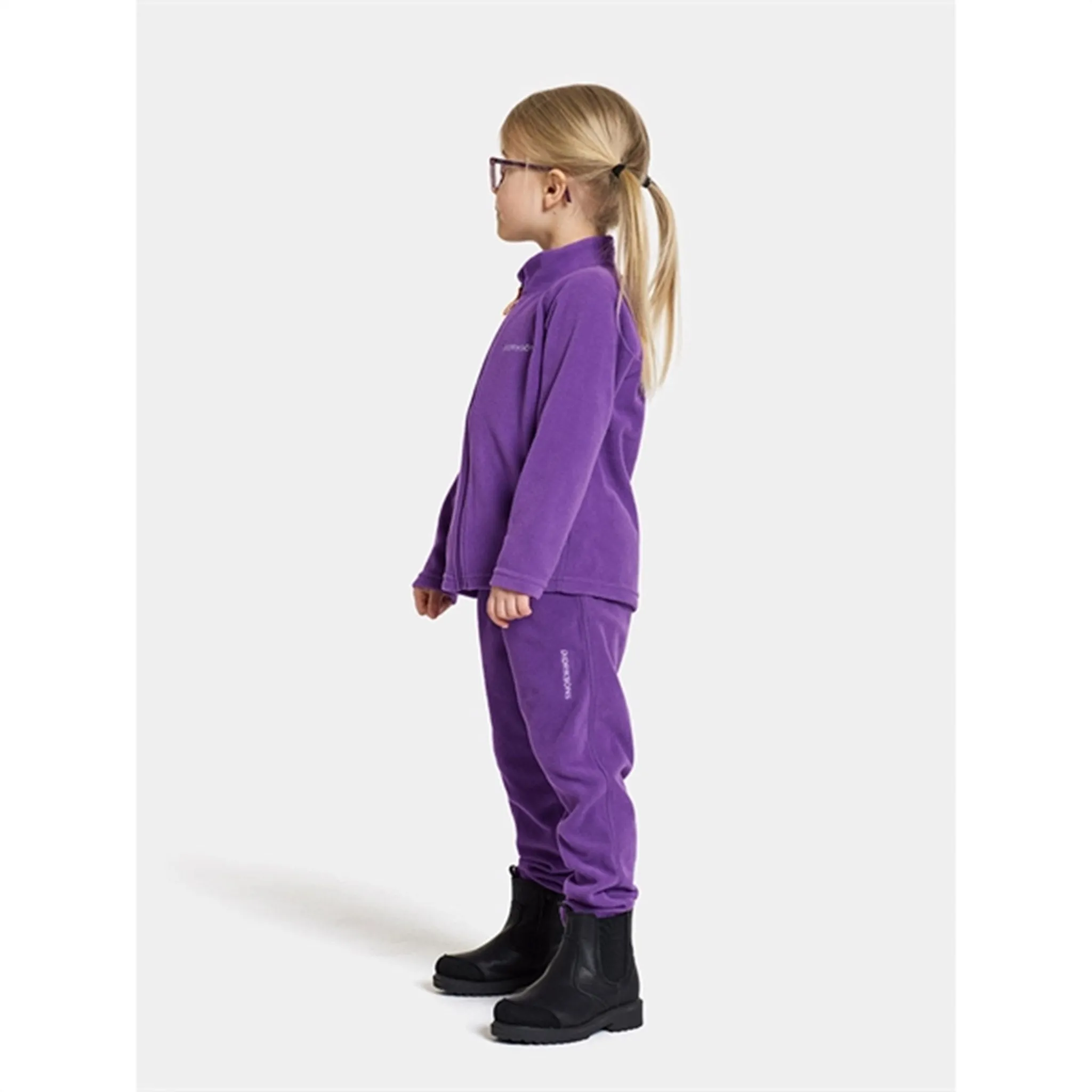 Didriksons Disco Purple Monte Kids Fleece Cardigan