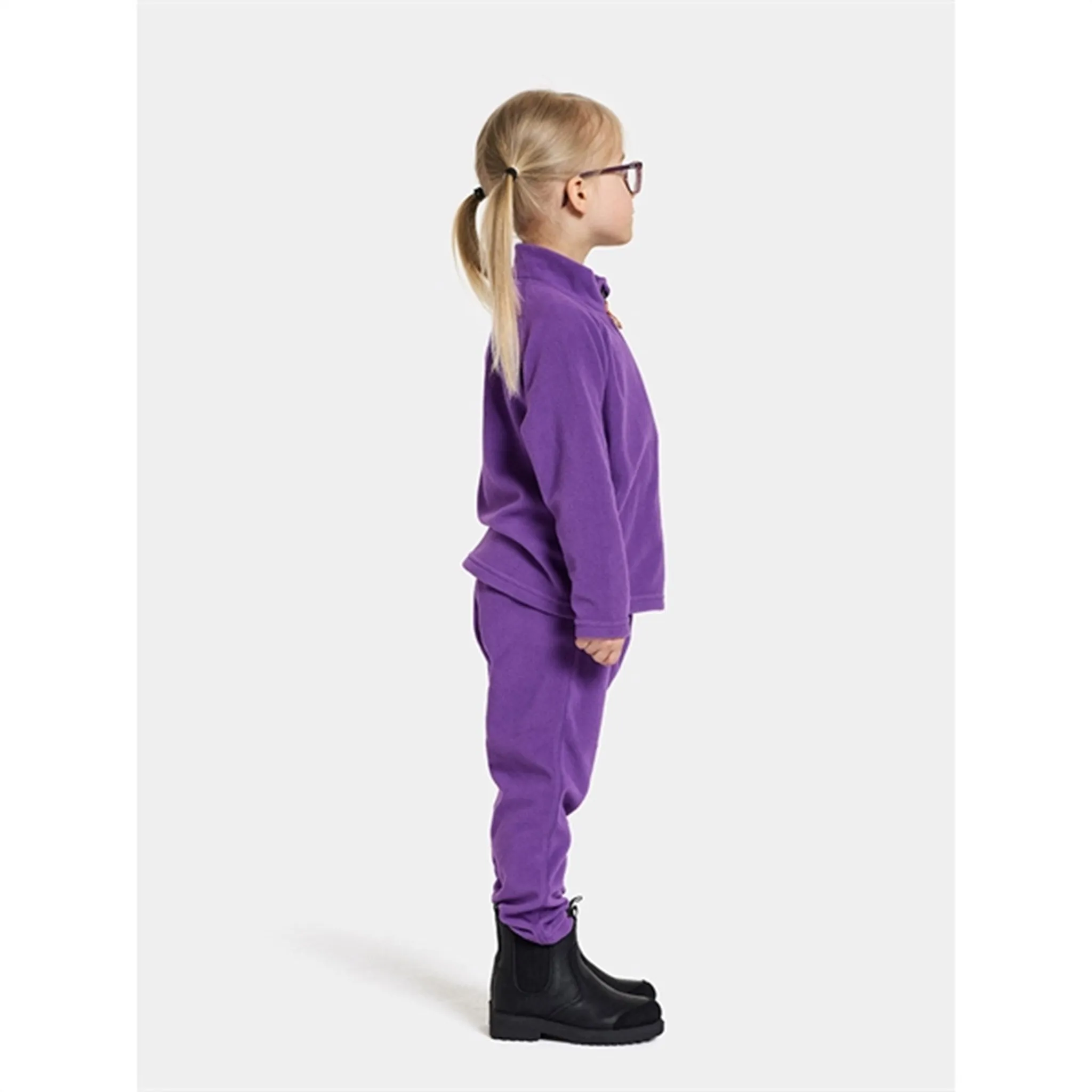 Didriksons Disco Purple Monte Kids Fleece Cardigan