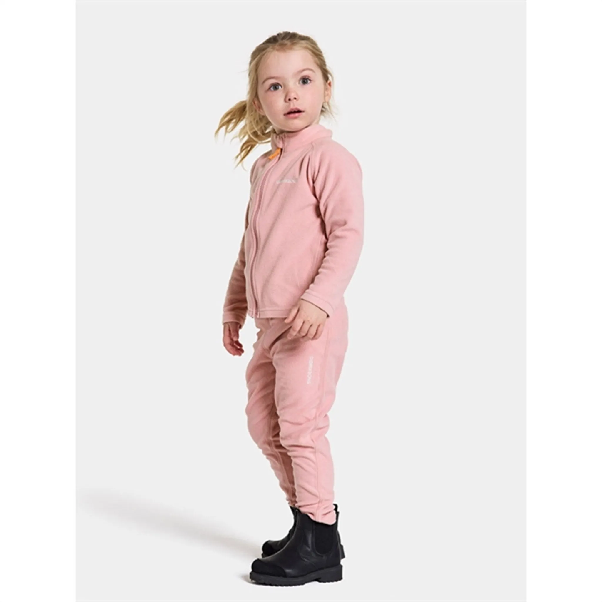 Didriksons Soft Pink Monte Kids Fleece Cardigan