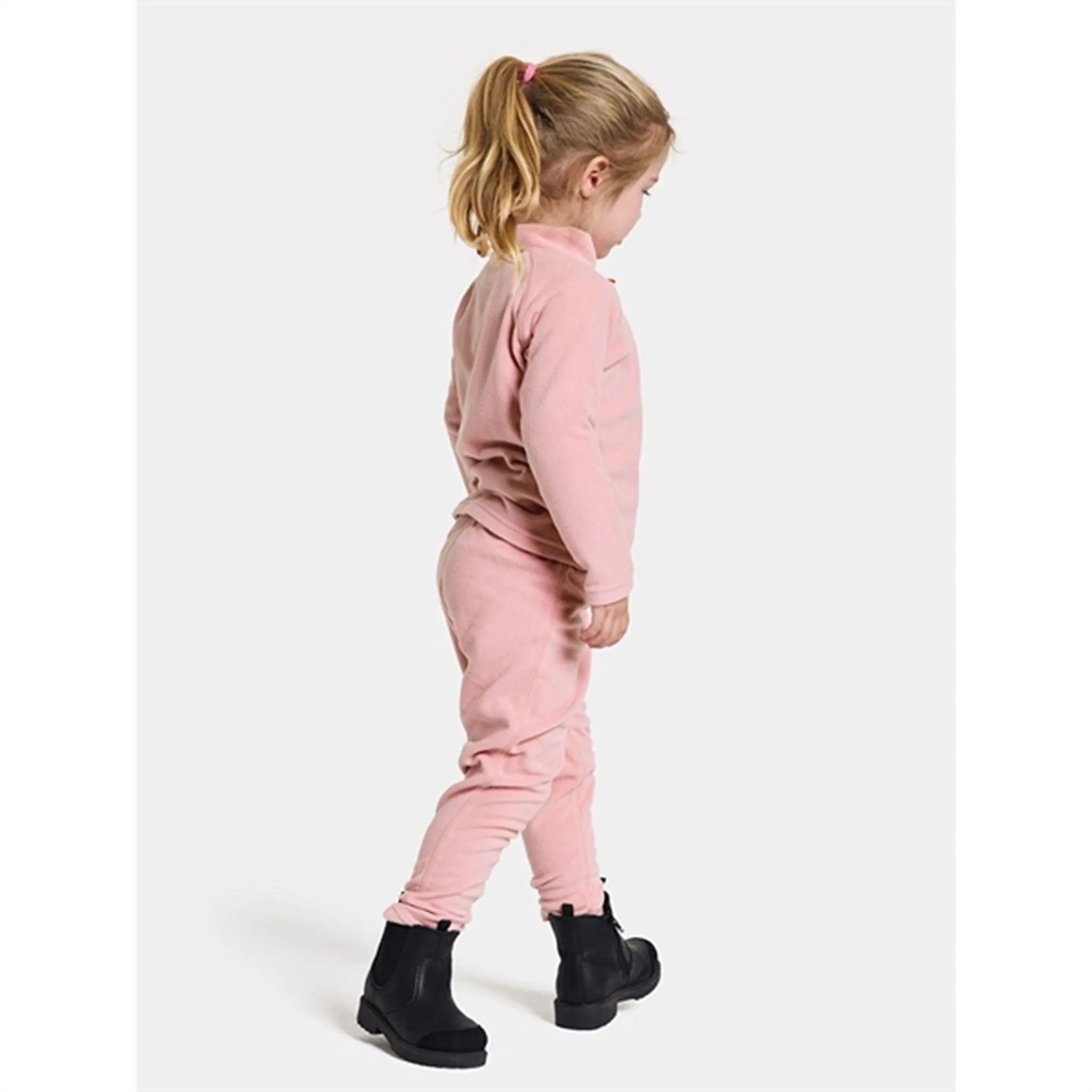 Didriksons Soft Pink Monte Kids Fleece Cardigan