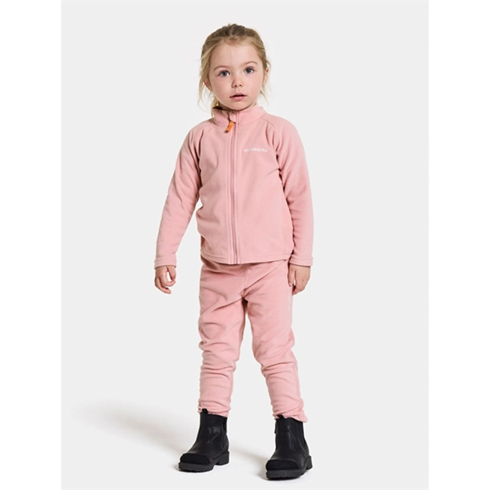 Didriksons Soft Pink Monte Kids Fleece Cardigan