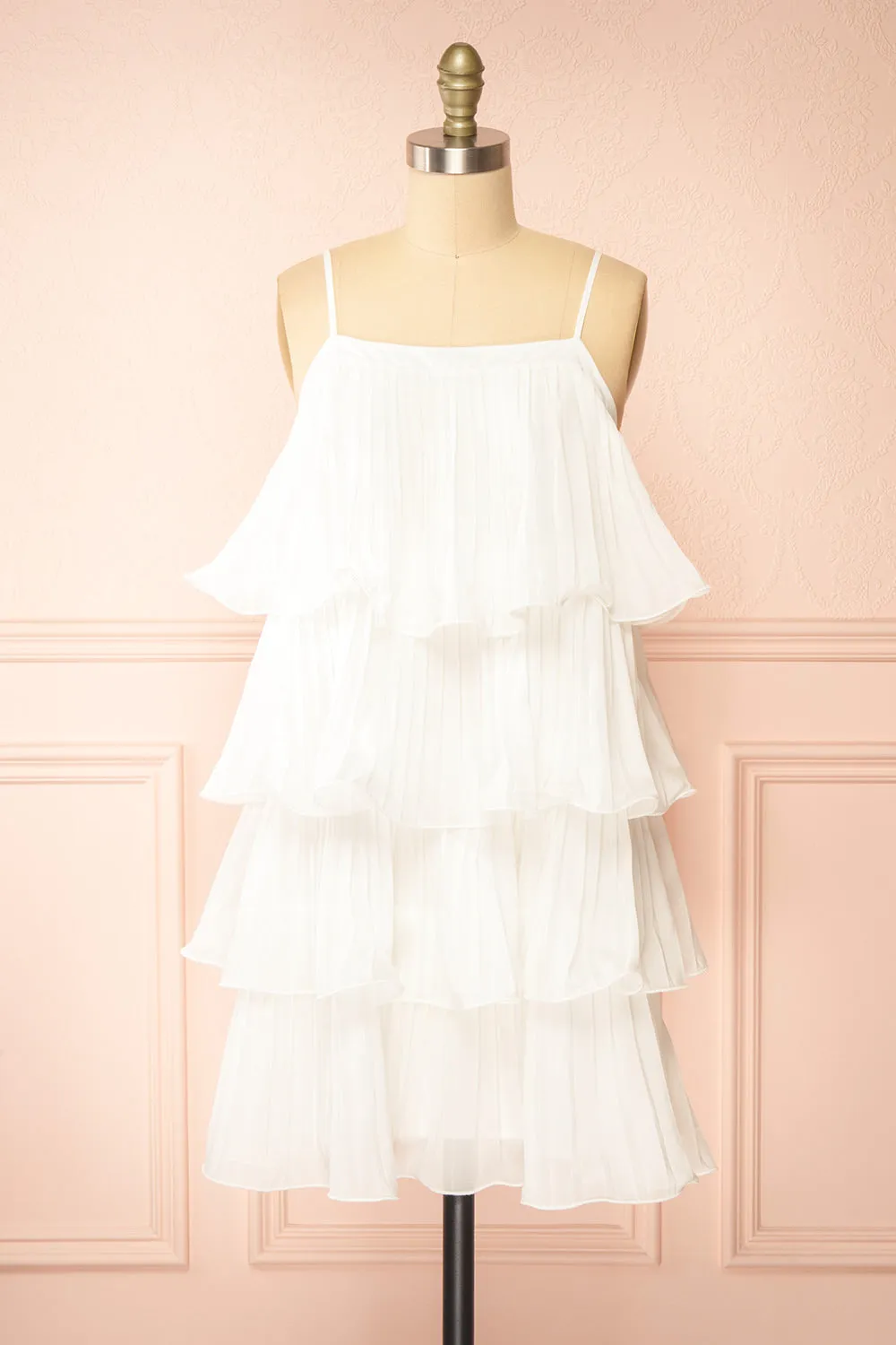 Divineia | White Pleated Babydoll Dress