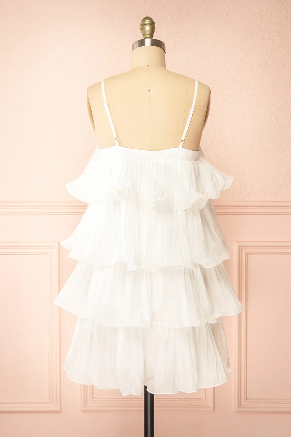 Divineia | White Pleated Babydoll Dress