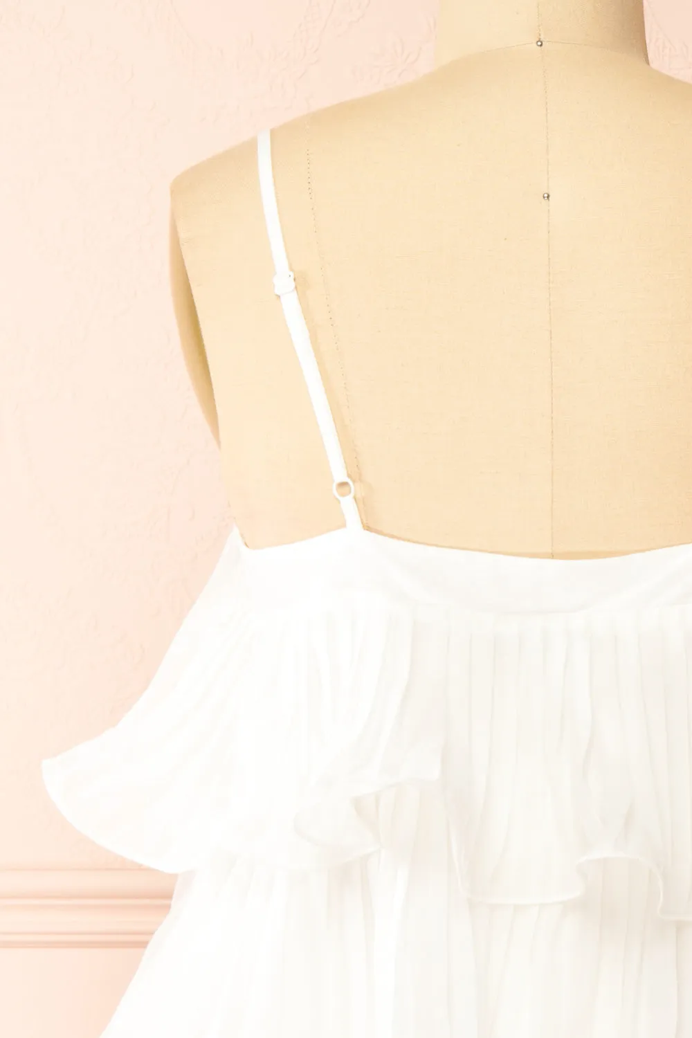 Divineia | White Pleated Babydoll Dress