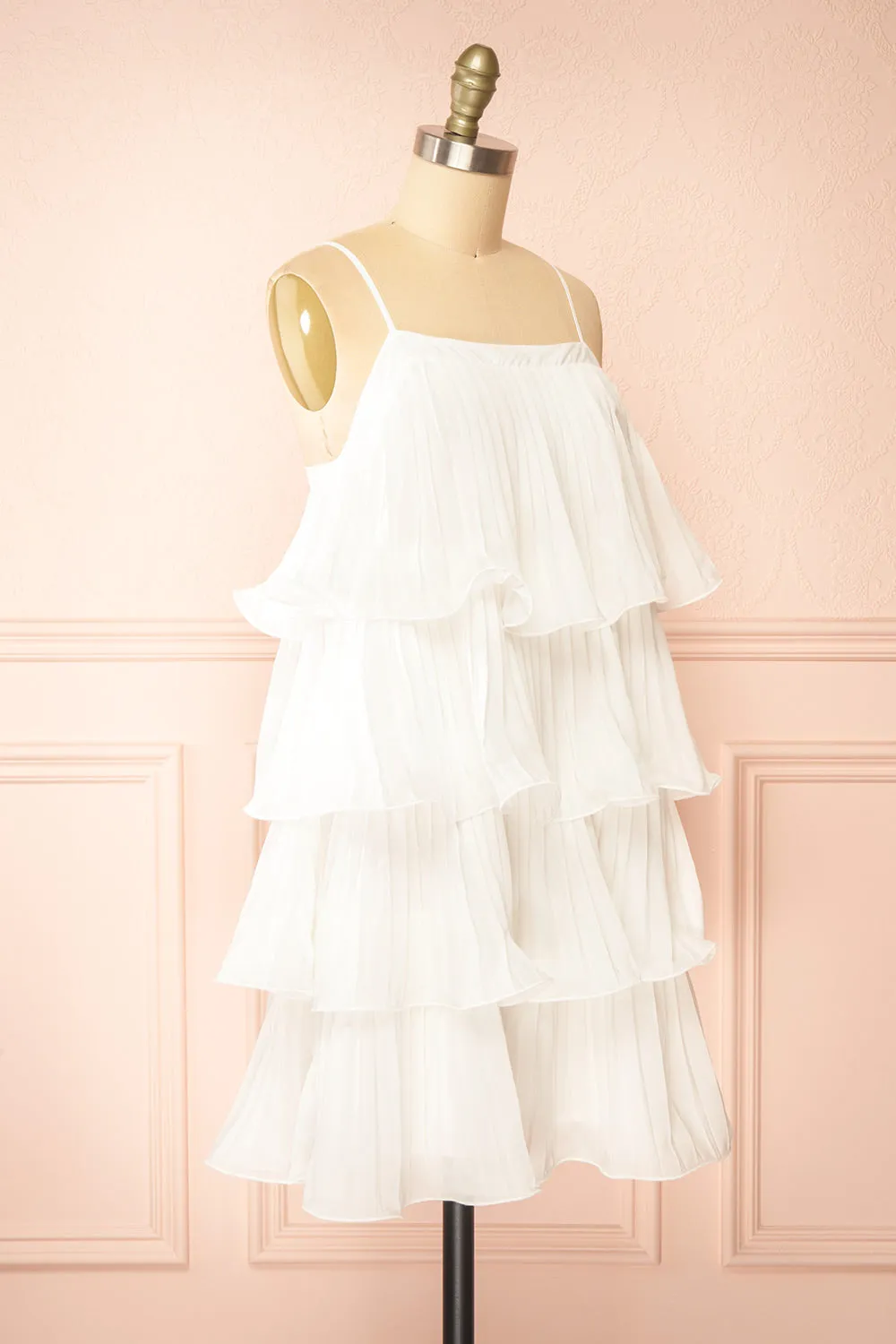 Divineia | White Pleated Babydoll Dress