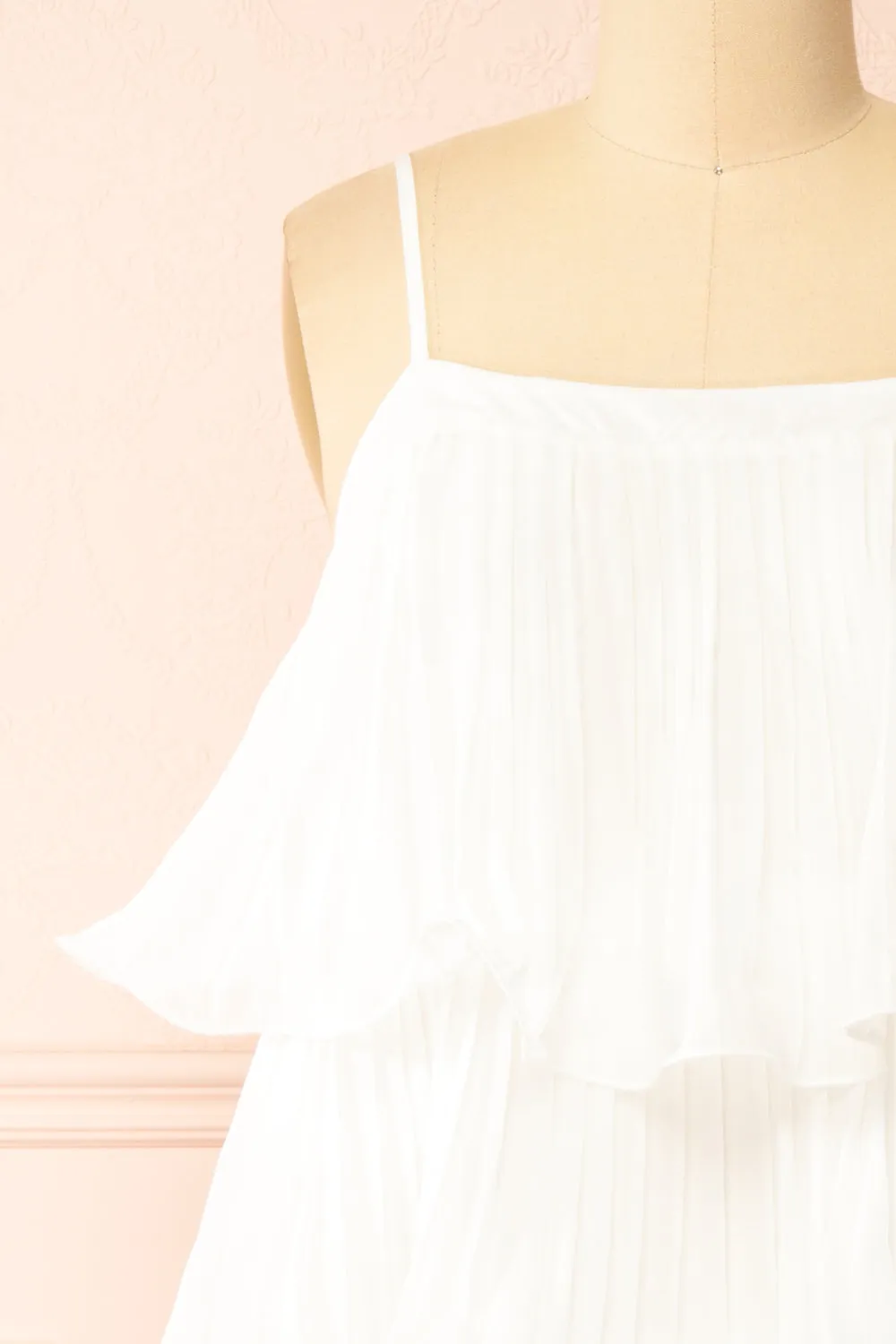 Divineia | White Pleated Babydoll Dress