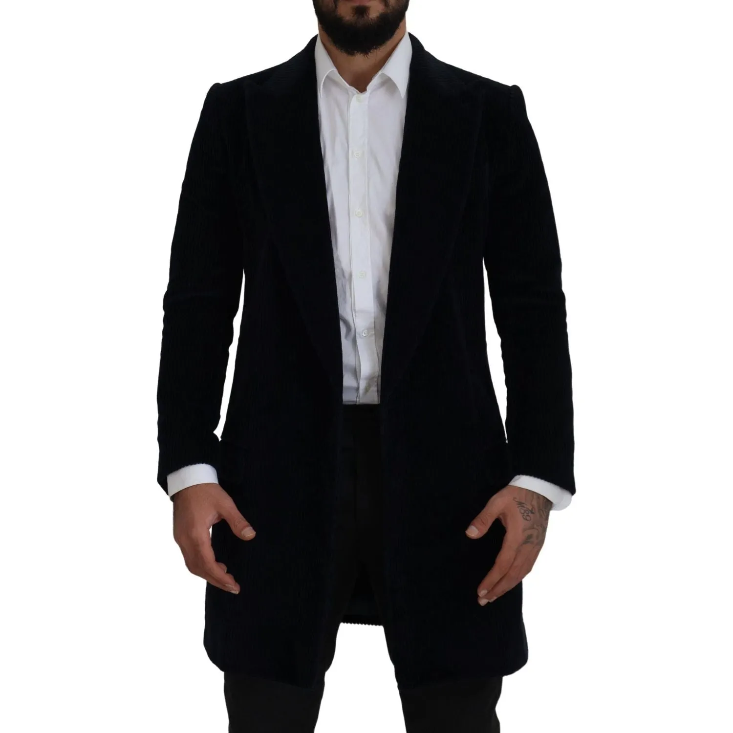 Dolce & Gabbana Elegant Black Cotton Long Cardigan Jacket