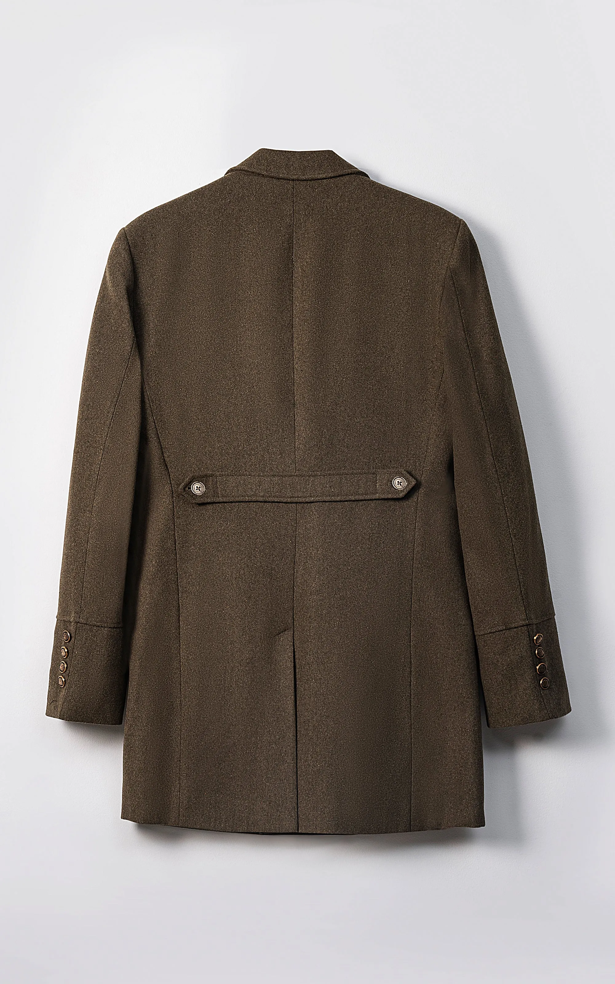 DOUBLE BREASTED LONG COAT OLIVE