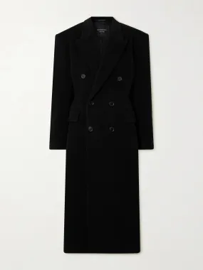 Double-breasted oversized cashmere and wool-blend coat