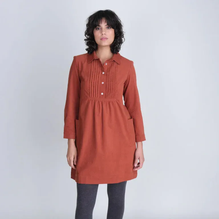 Ellen Day Dress in Ginger Cord