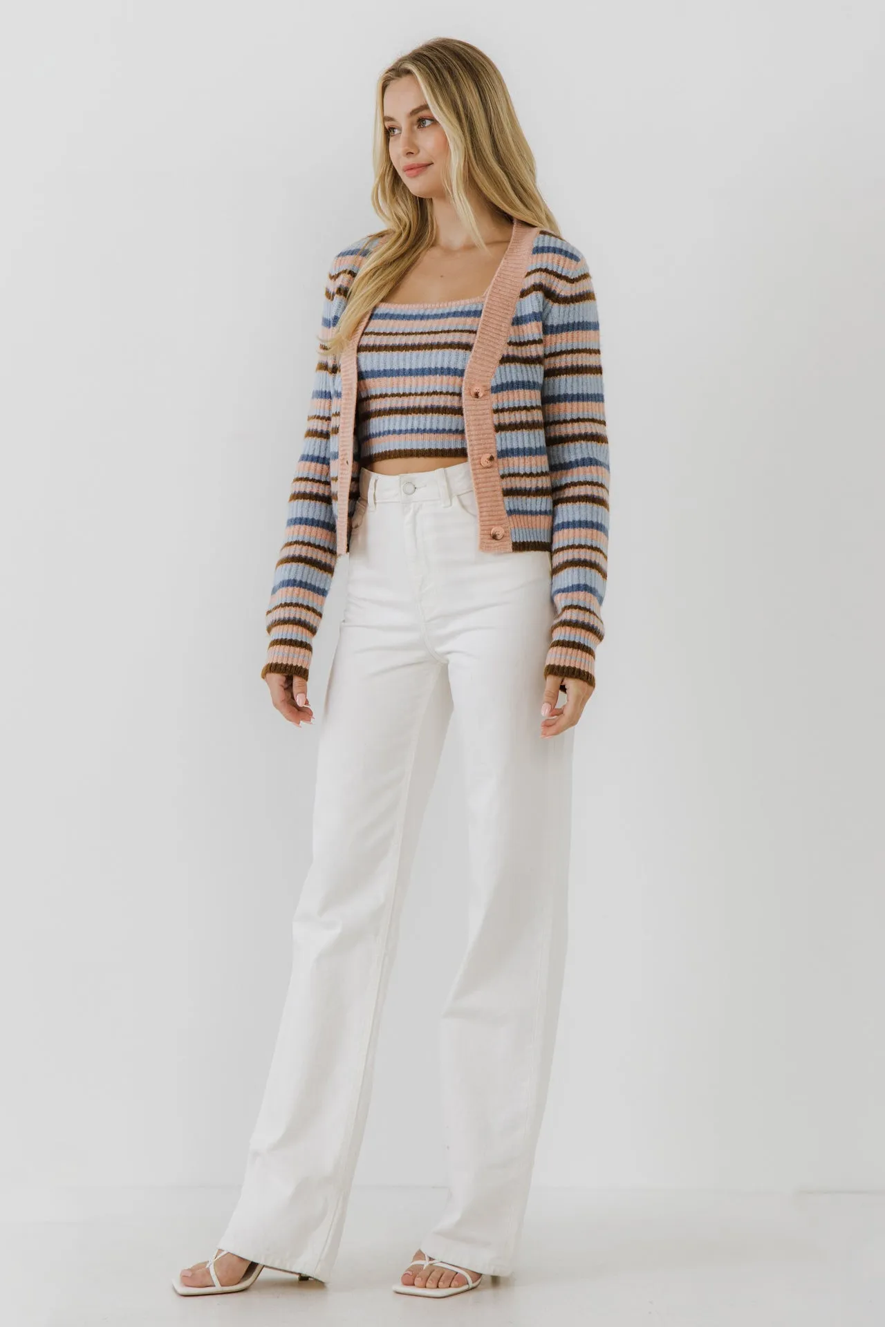 English Factory - Knit Stripe Cardigan