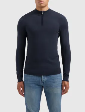 Essential Knitwear Halfzip Sweater | Navy