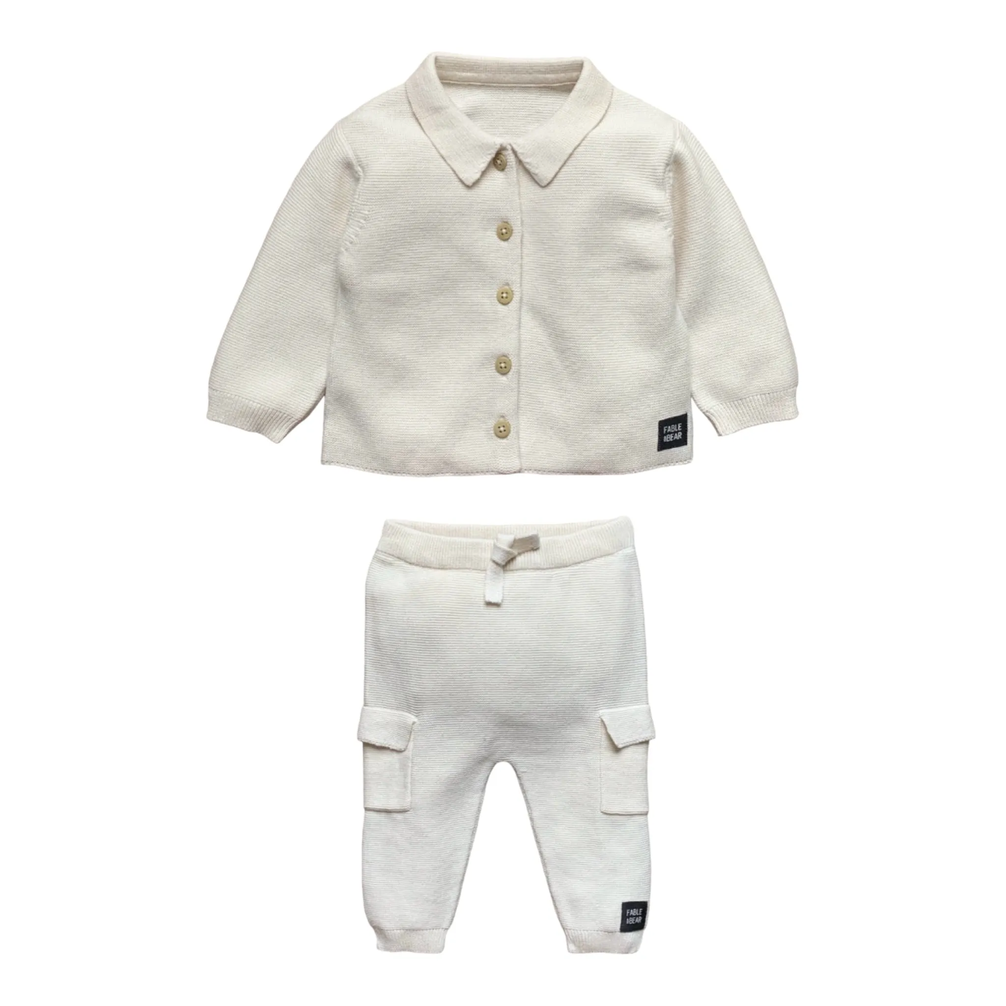 Fable & Bear - 2 Piece set, Collared Cardigan