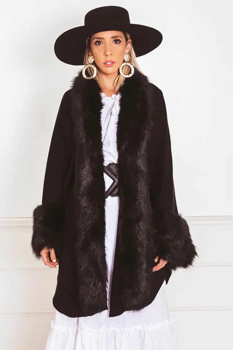 Faux Fur Cape