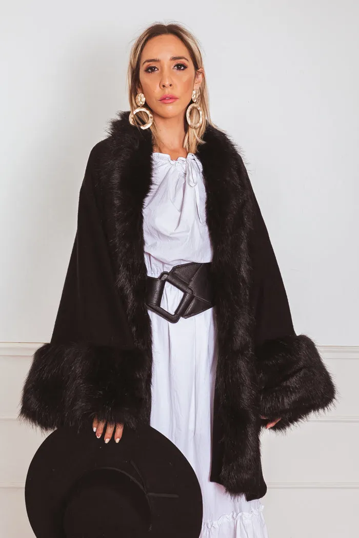 Faux Fur Cape