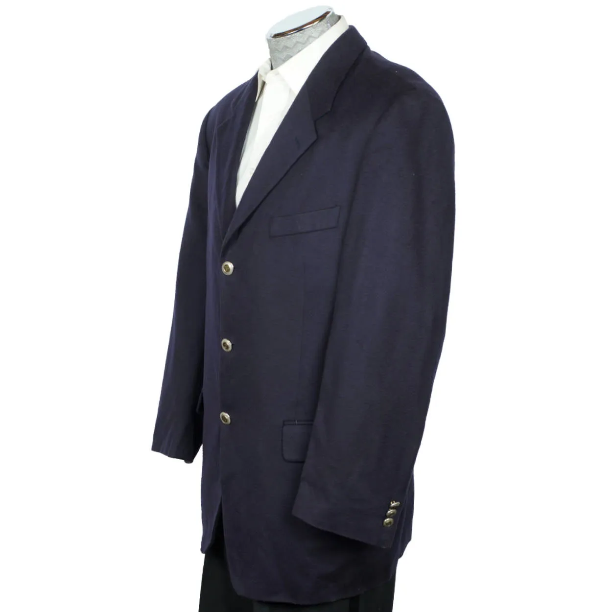 Fendi Loro Piana Pure Cashmere Jacket Navy Blue Blazer Size L 44 Made in Italy