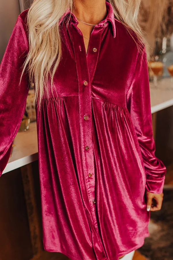 Festival Feels Velvet Mini Dress in Sangria