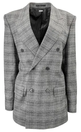 Filippa K Double Breasted Blazer in Grey Check