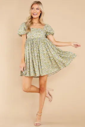 Forces of Nature Green Floral Print Dress