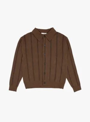 Formal Cardigan Light Brown Stripe