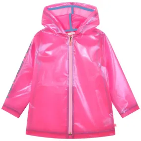 Girls Pink Transparent Rain Coat