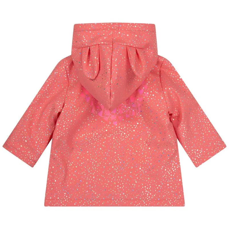 Girls Red Glitter Rain Coat