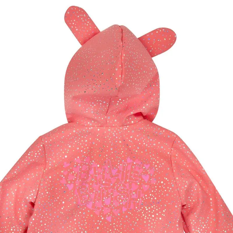 Girls Red Glitter Rain Coat