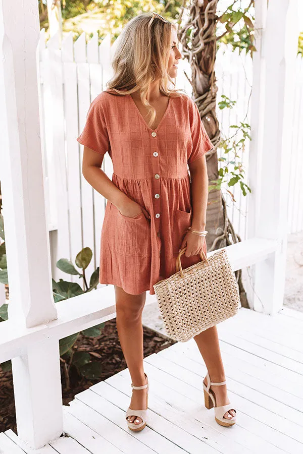 Grayton Beach Babydoll Tunic Dress in Dark Peach