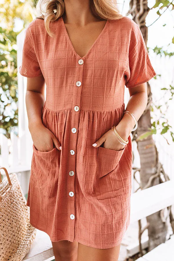 Grayton Beach Babydoll Tunic Dress in Dark Peach