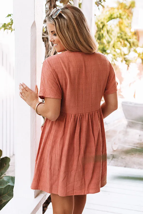 Grayton Beach Babydoll Tunic Dress in Dark Peach