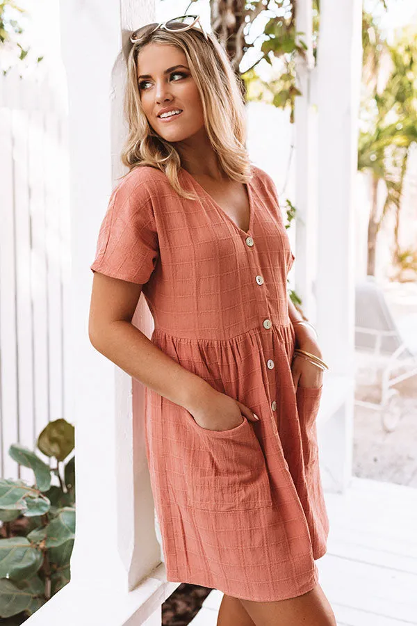 Grayton Beach Babydoll Tunic Dress in Dark Peach