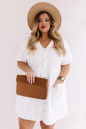 Grayton Beach Babydoll Tunic Dress in White Curves