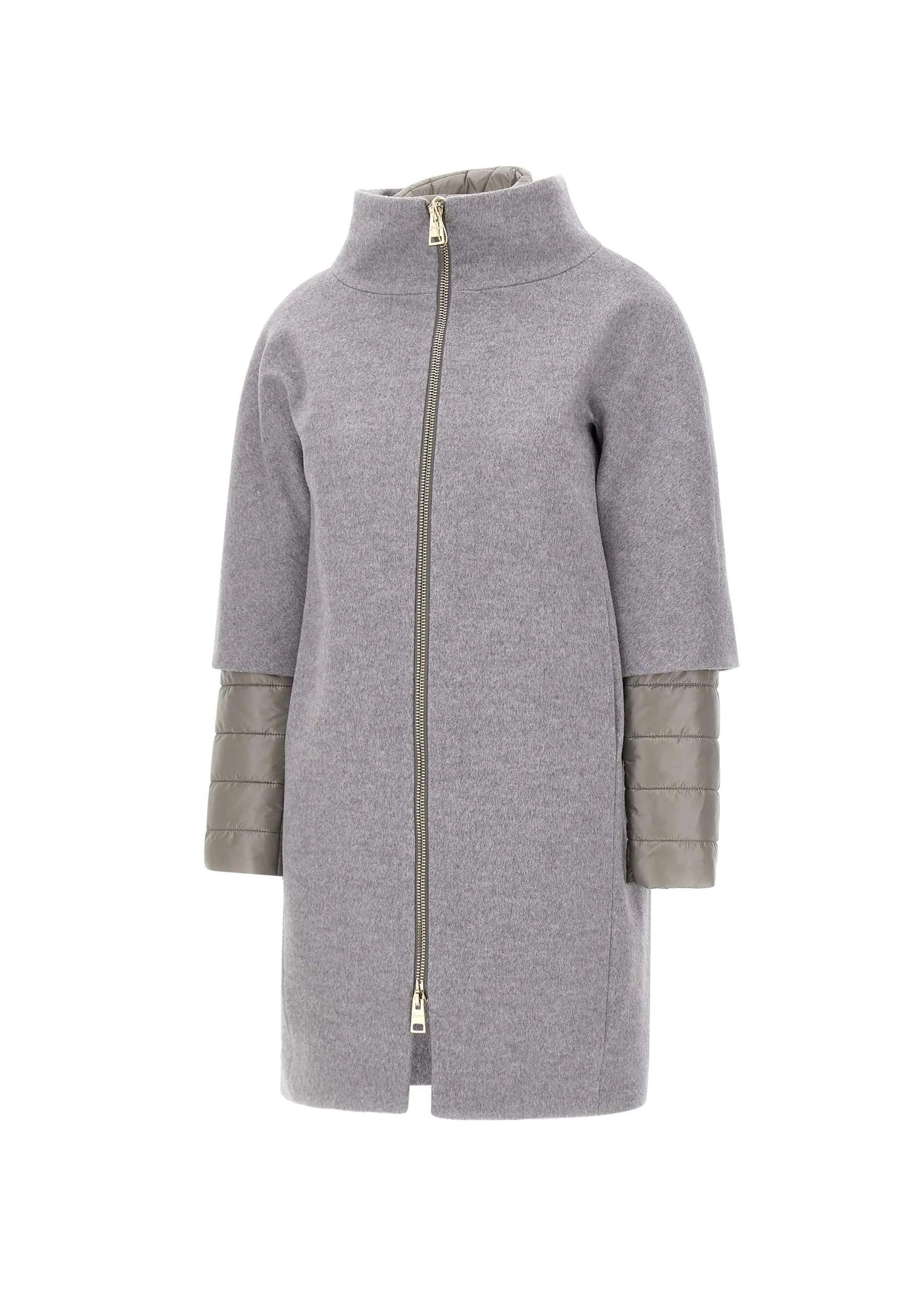 Grey Resort Women's Coat with Down Jacket