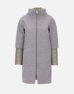 Grey Resort Women's Coat with Down Jacket