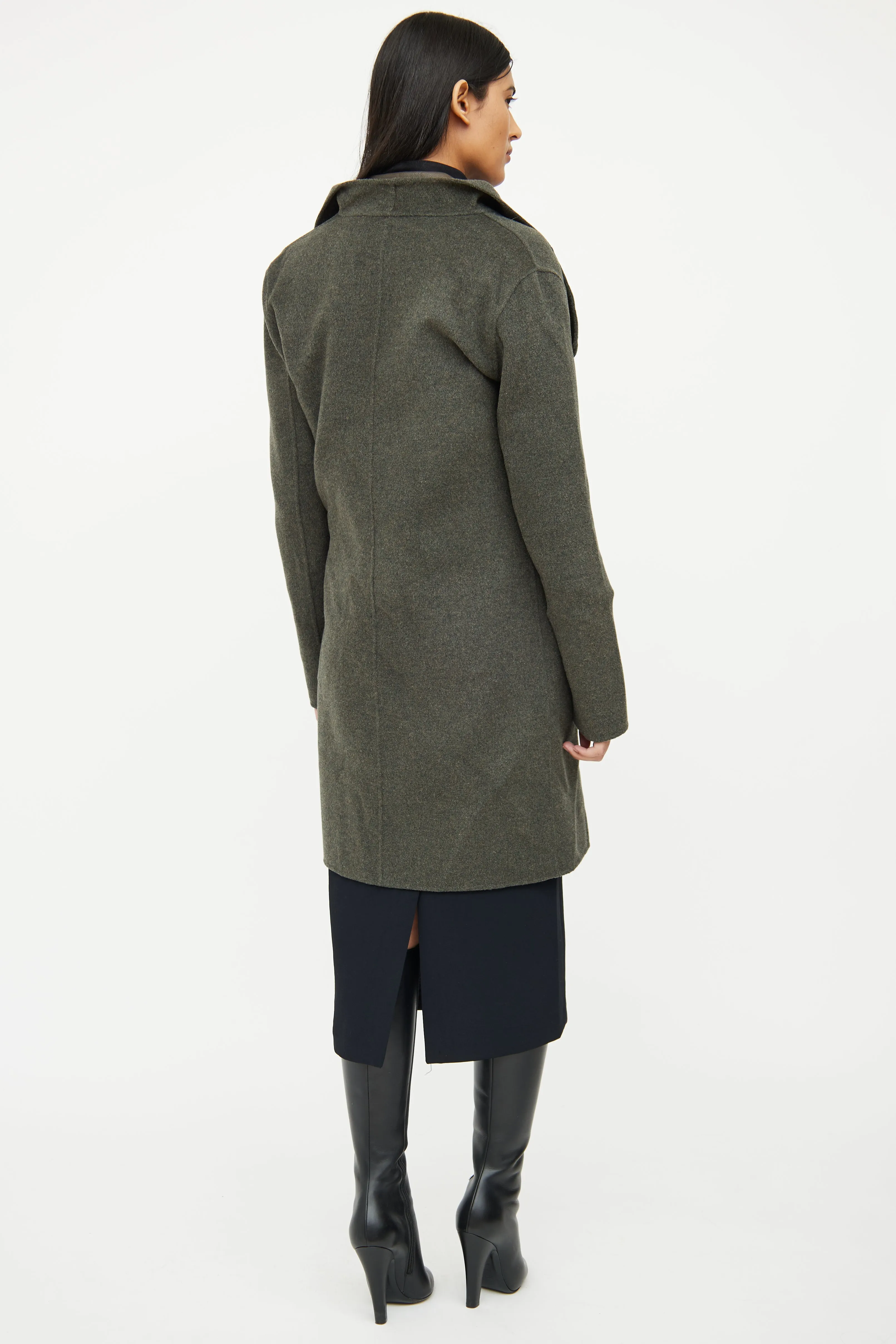 Grey Wool Blend Coat