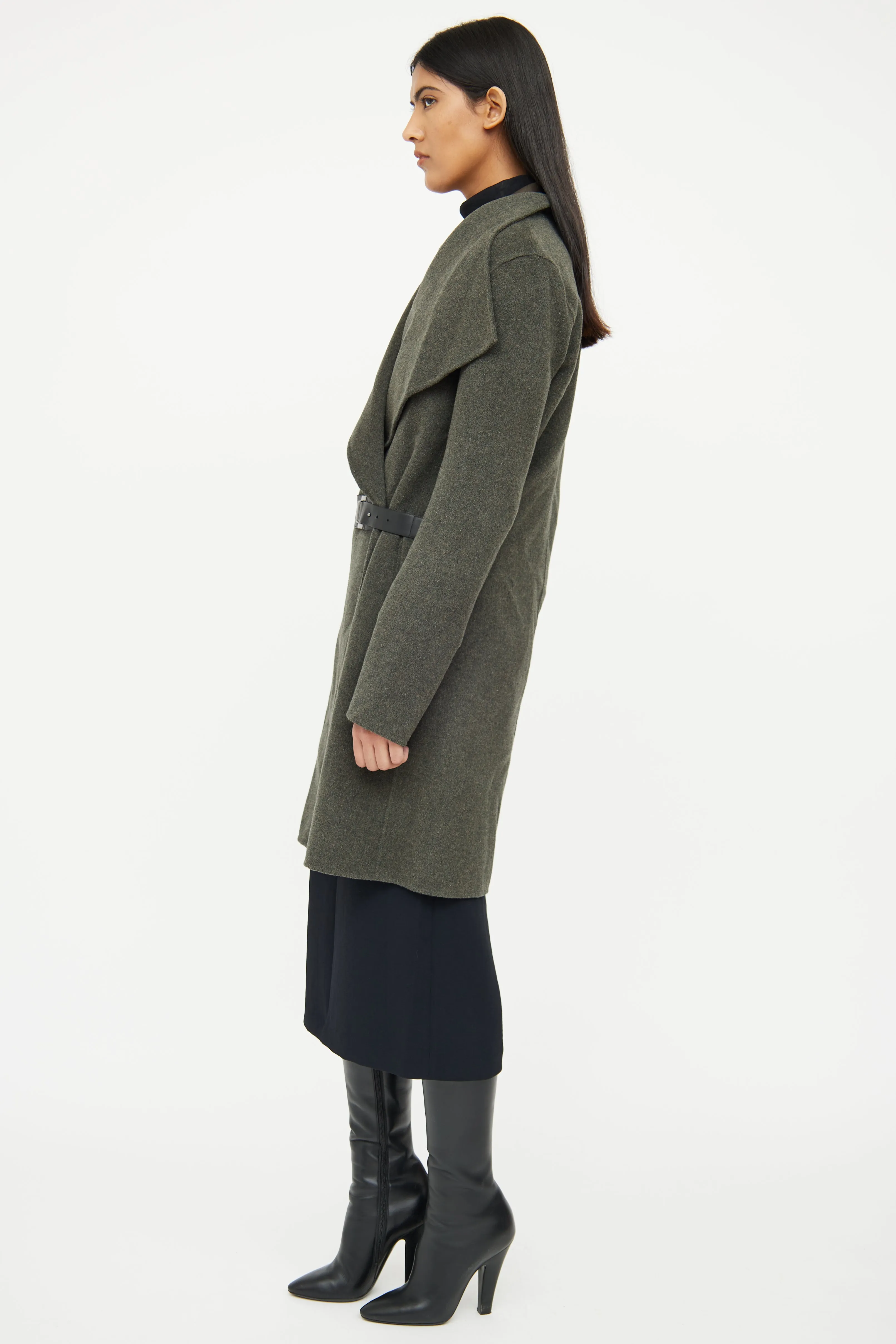 Grey Wool Blend Coat