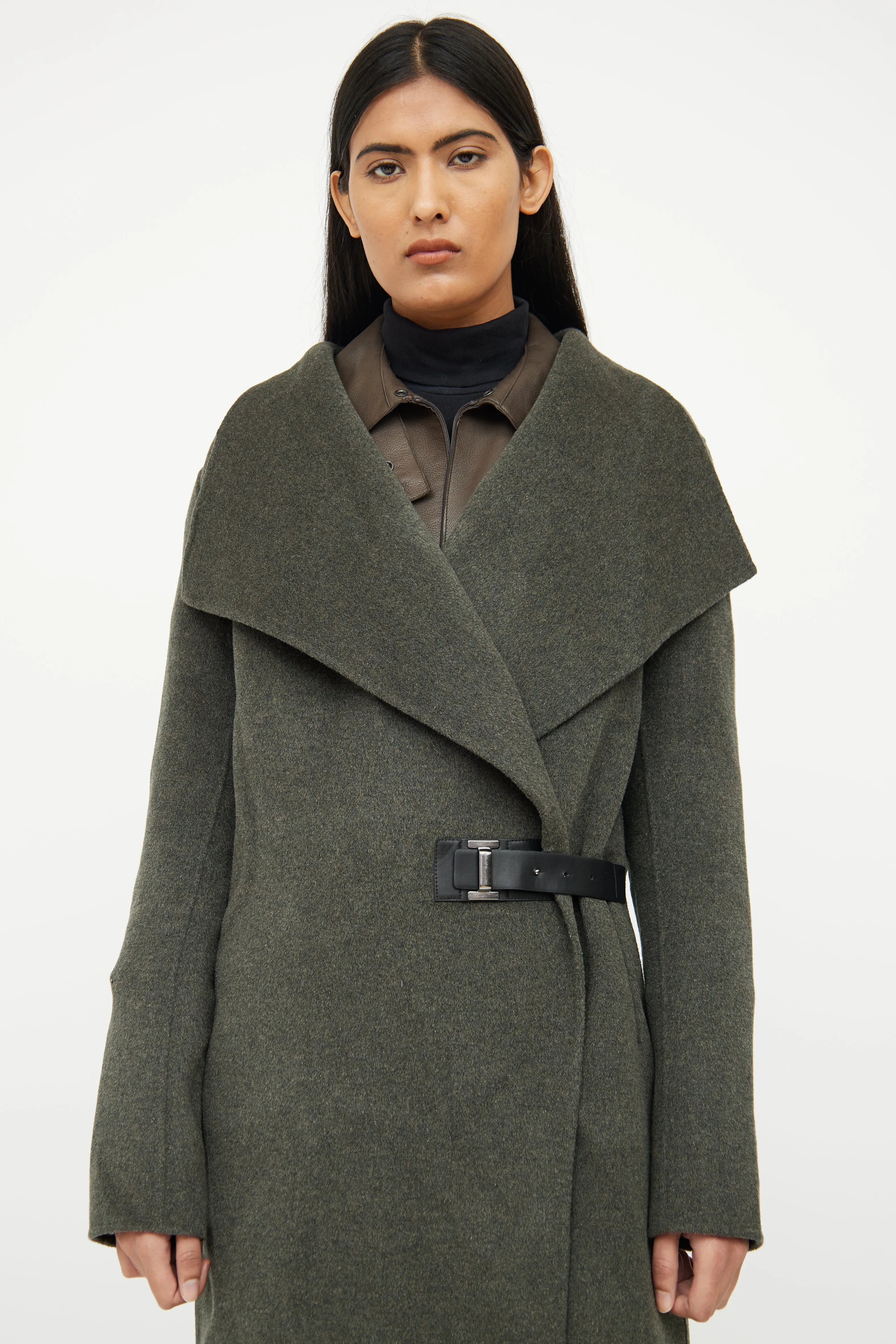 Grey Wool Blend Coat